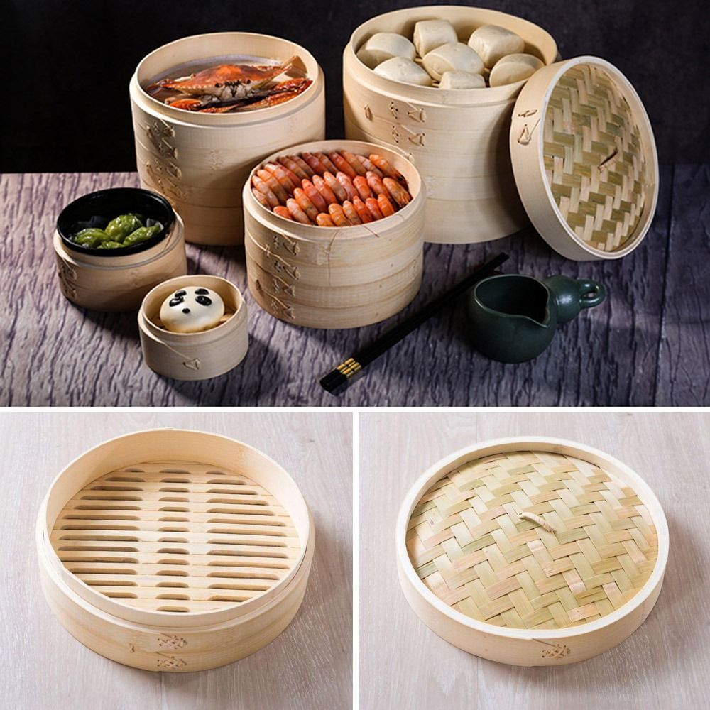 Bamboo Steamer Basket with Lid - đánh giá và giá Bao Steamer Bamboo