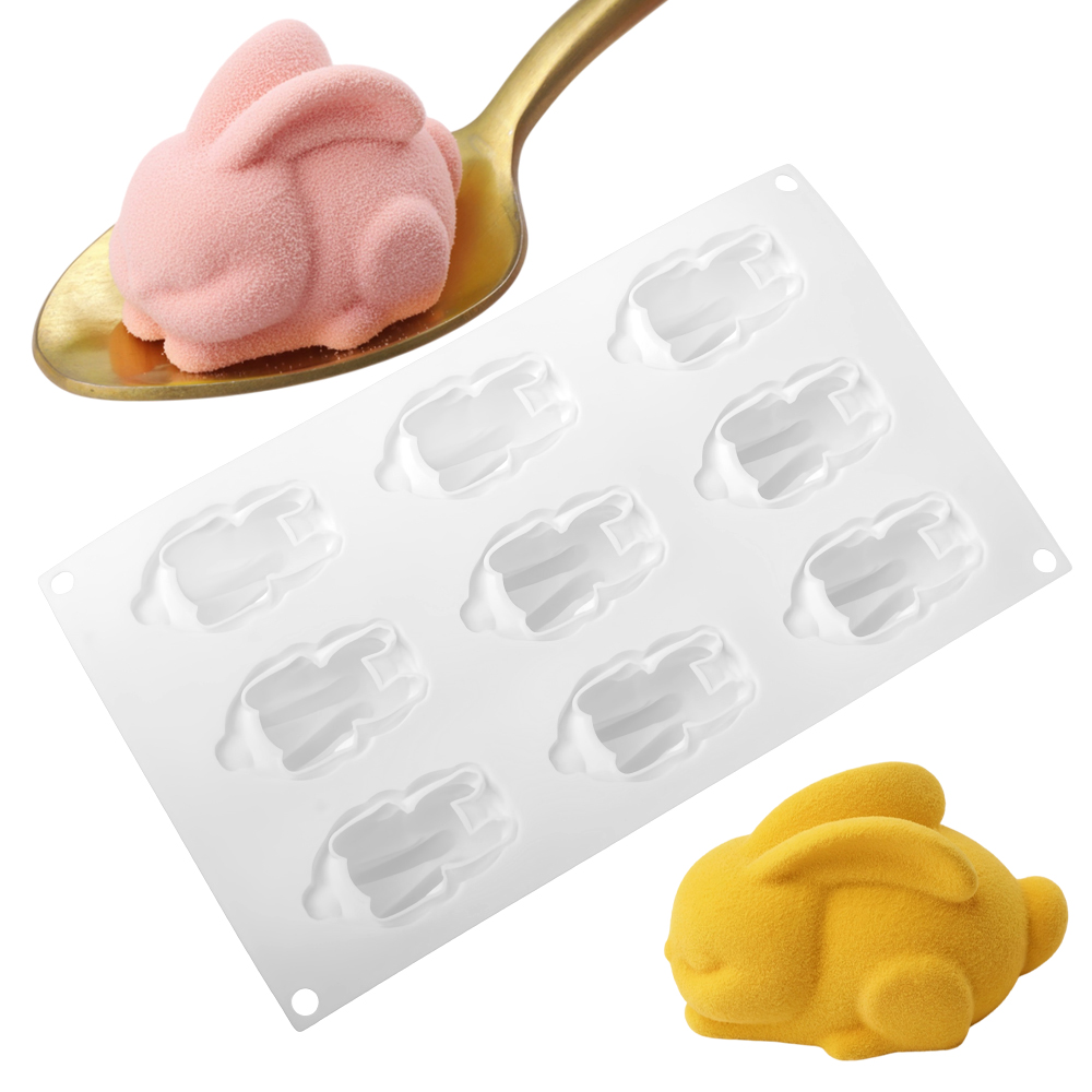 9-Cell Squatting Long Eared Ra - đánh giá và giá Bunny Cake Mold