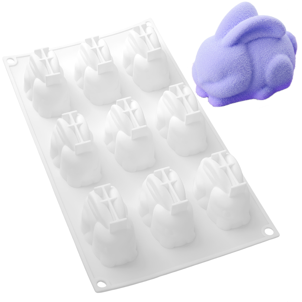 9-Cell Squatting Long Eared Ra - đánh giá và giá Bunny Cake Mold