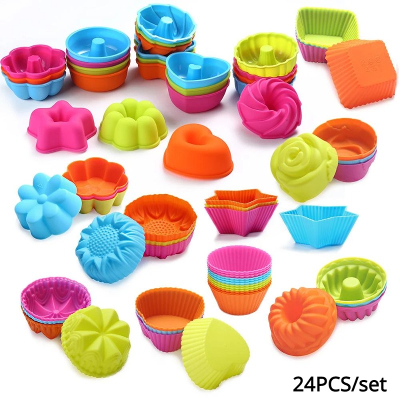 24Pcs of Silicone Muffin Cup C - đánh giá và giá Donut Mold Silicone